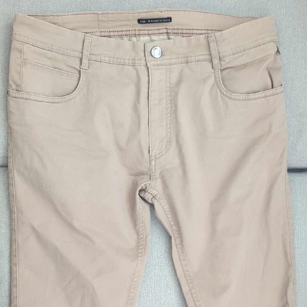 Men's Mango Pisa 5 Pocket Pant In Tan/Khaki Size 32 US